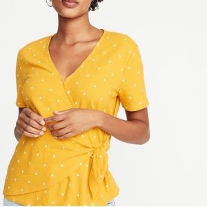 Old Navy yellow polka dot top